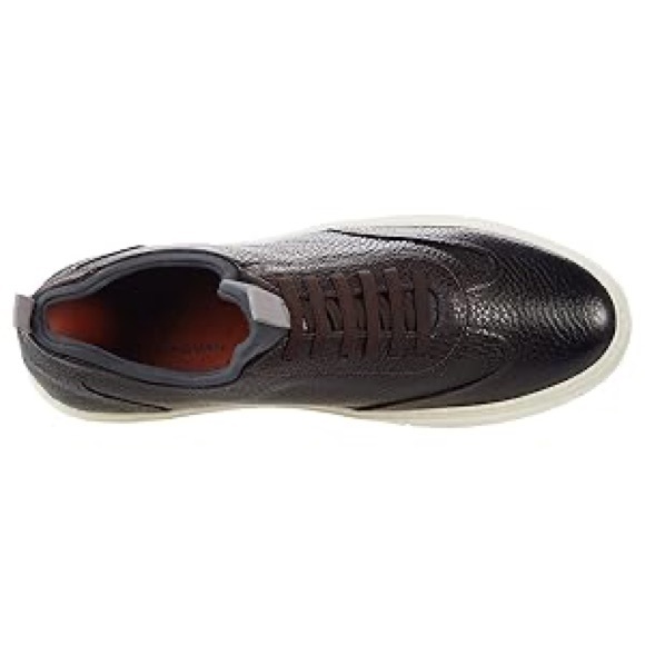 Men's Brown Leather Low-Top Sneakers - Casual Lace-Up - Picture 4 of 6
